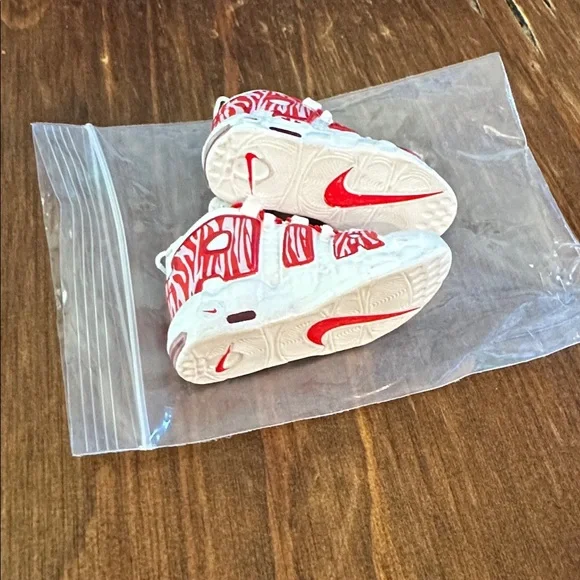 01,Red and White Nike Air High-Top Sneakers - Picture 4 of 4